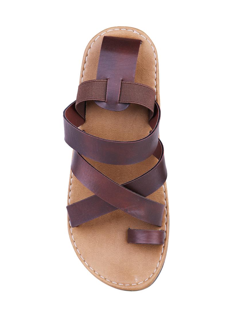 brown leather back strap sandal - 13979098 - Standard Image - 3