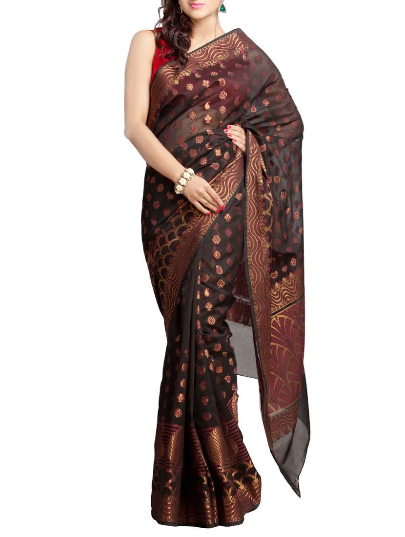 black silk saree with blouse