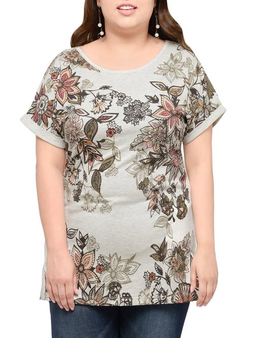 floral print cotton plus tee - 13988894 - Standard Image - 0