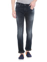 black denim washed jeans Image