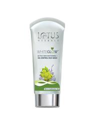 Lotus herbals whiteglow active skin whitening + oil control face wash 100g (Pack of 2)