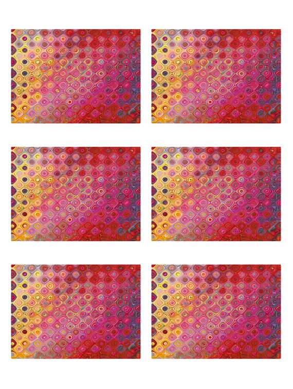 printed polyester table mat set of 6 pcs - 14000251 -  Zoom Image - 0