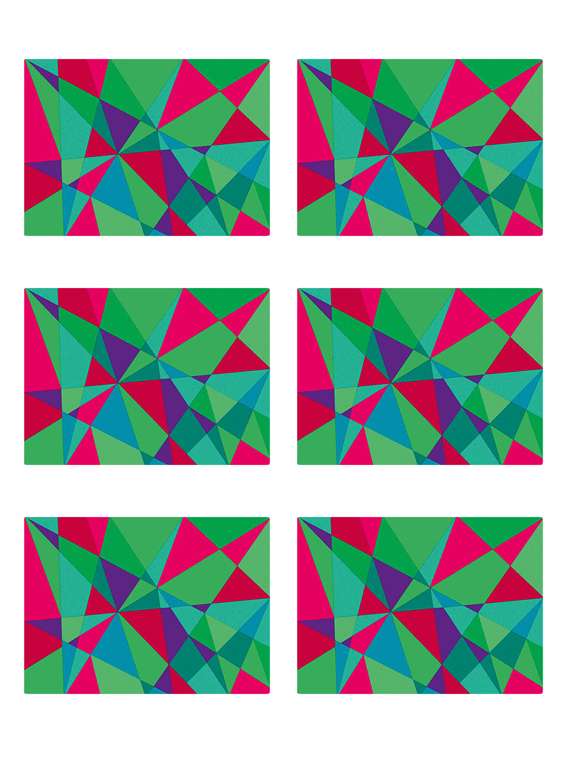 printed polyester table mat set of 6 pcs - 14000255 -  Zoom Image - 0