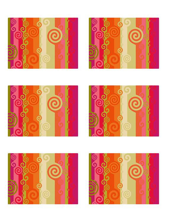 printed polyester table mat set of 6 pcs