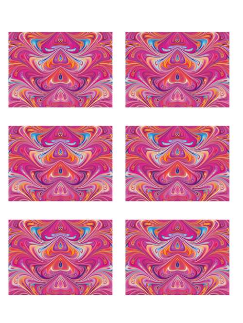 printed polyester table mat set of 6 pcs - 14000265 -  Standard Image - 0