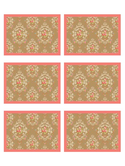 printed polyester table mat set of 6 pcs - 14000274 - Standard Image - 0