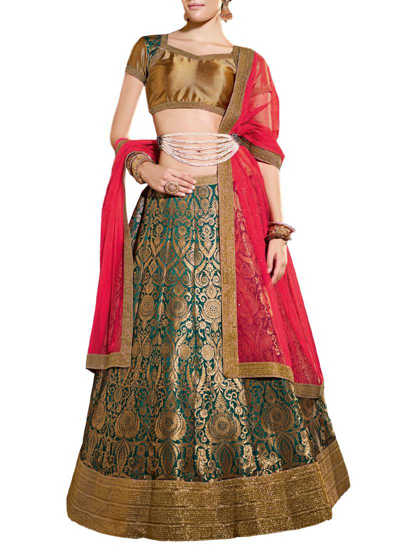 blue net flared lehenga