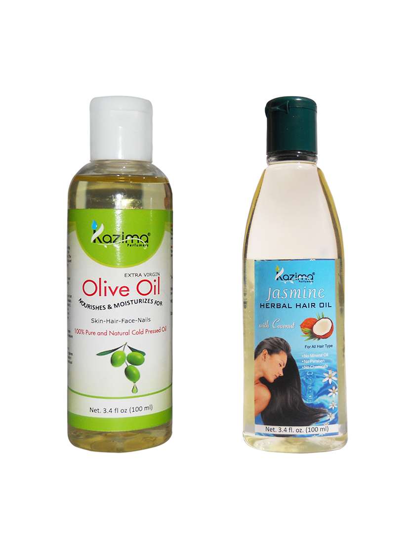 kazima olive oil and jasmine herbal hair oil