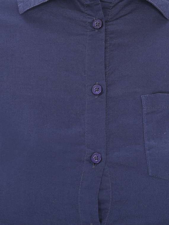 dark blue cotton regular shirt - 14009060 - Standard Image - 3
