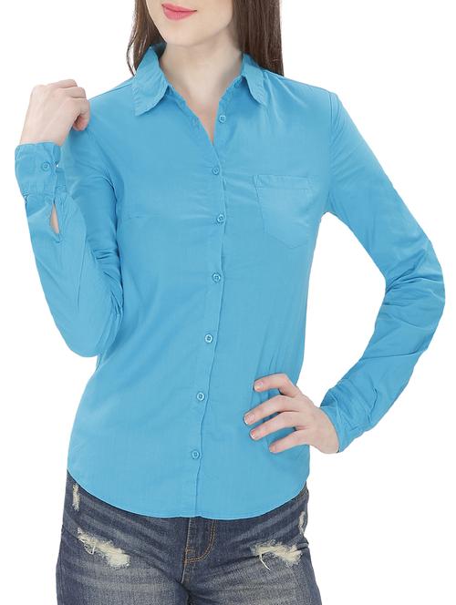 light blue cotton shirt - 14009062 - Standard Image - 0