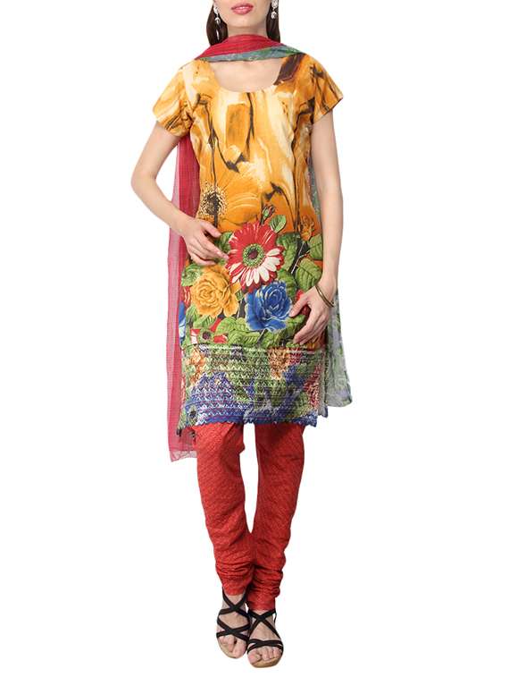 multicolor printed dress material