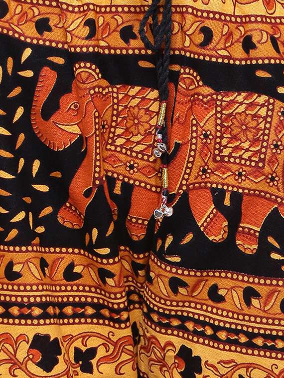 Orange Cotton Printed Palazzo - 14010566 -  Standard Image - 3