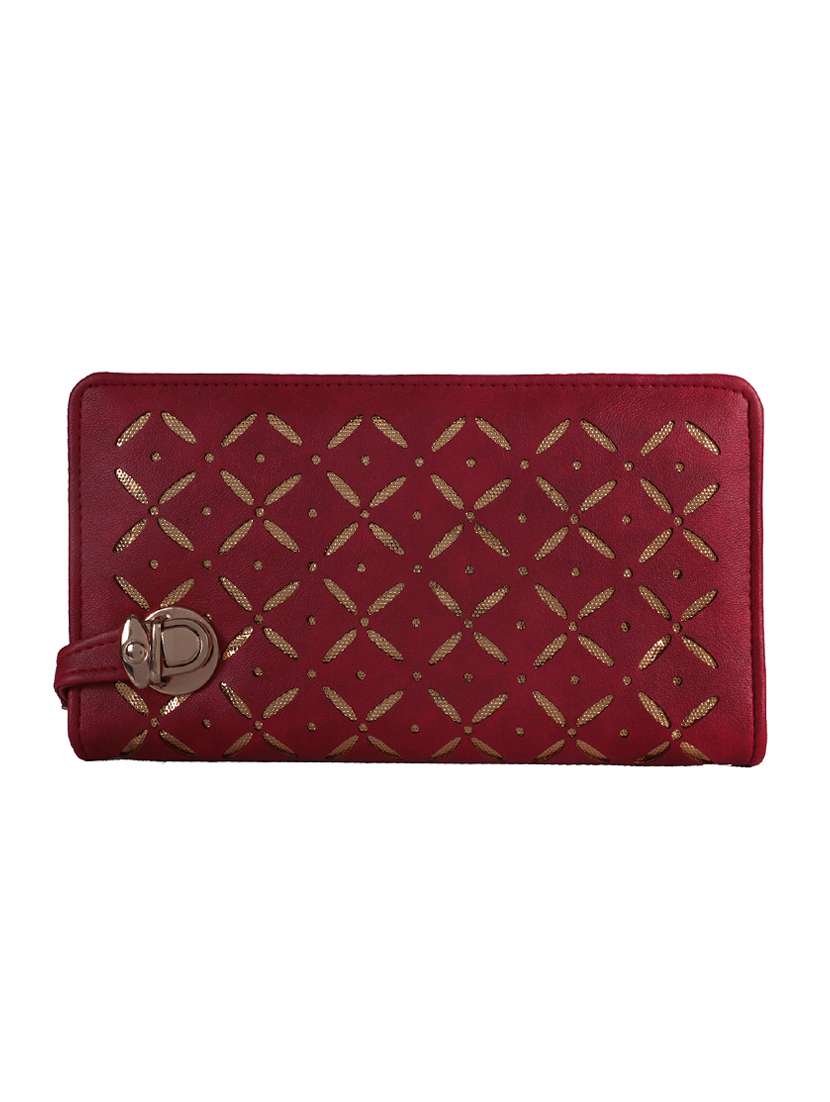 red leatherette regular clutch