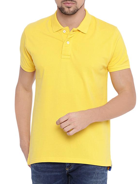 yellow polyester polo t-shirt - 14041488 - Zoom Image - 0