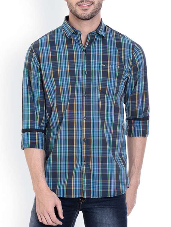 blue cotton casual shirt
