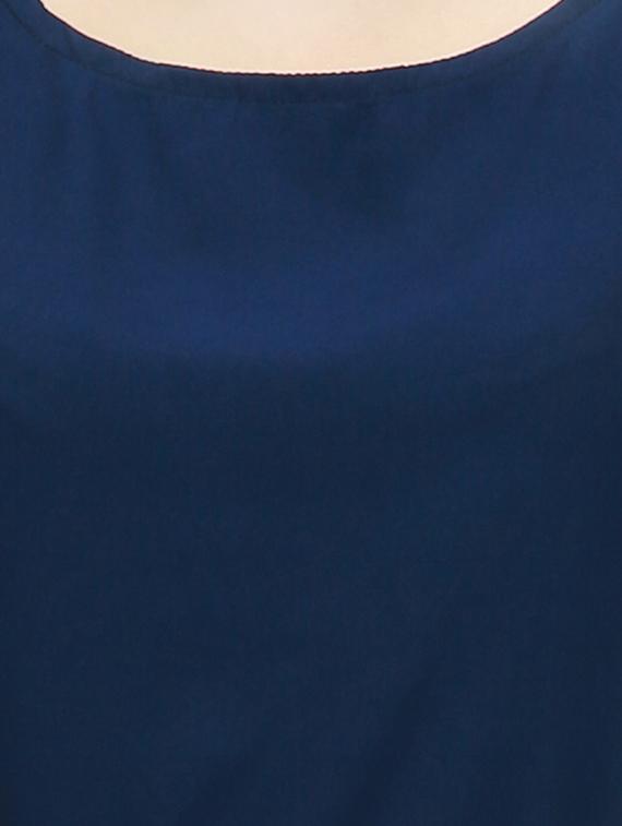 navy blue solid crepe tunic - 14050872 - Standard Image - 3