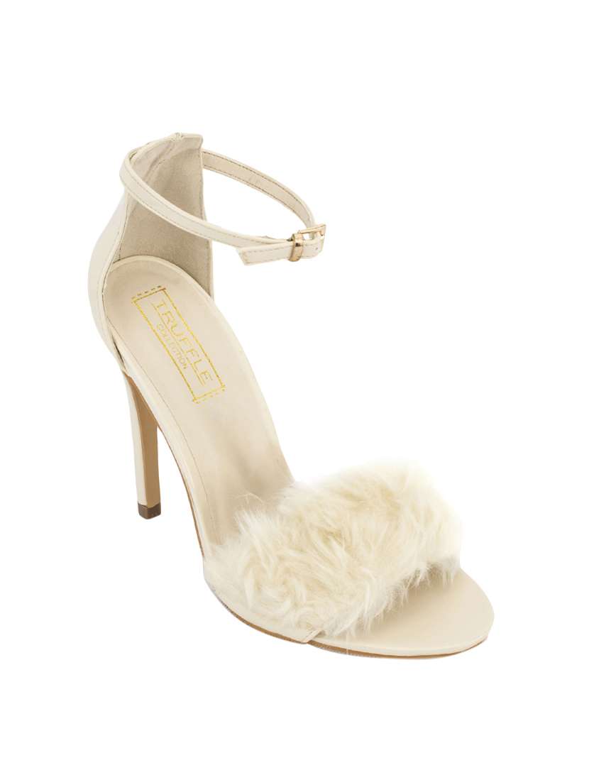 nude faux leather ankle strap sandals - 14051919 - Zoom Image - 0