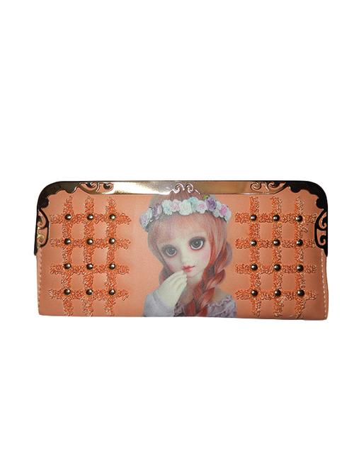 peach leatherette regular clutch - 14052049 - Standard Image - 0