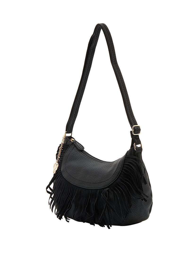 black leatherette regular sling bag - 14052380 - Standard Image - 3
