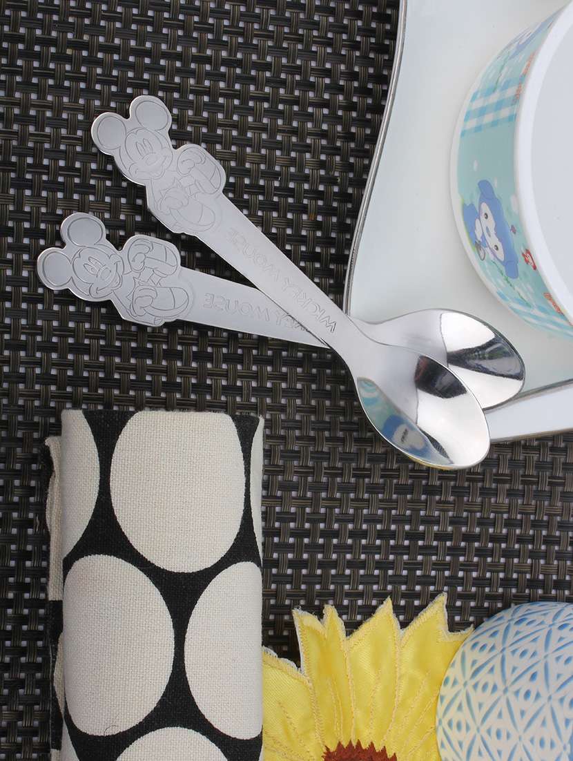homeish 6 pcs stainless steel mickey mouse design baby spoons