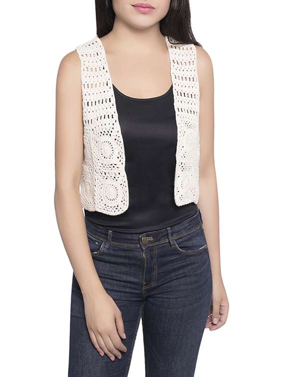 Crochet Sleeveless White Shrug White Crochet Shrug