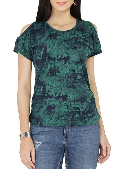 cold shoulder round neck top - 14063921 -  Standard Image - 0