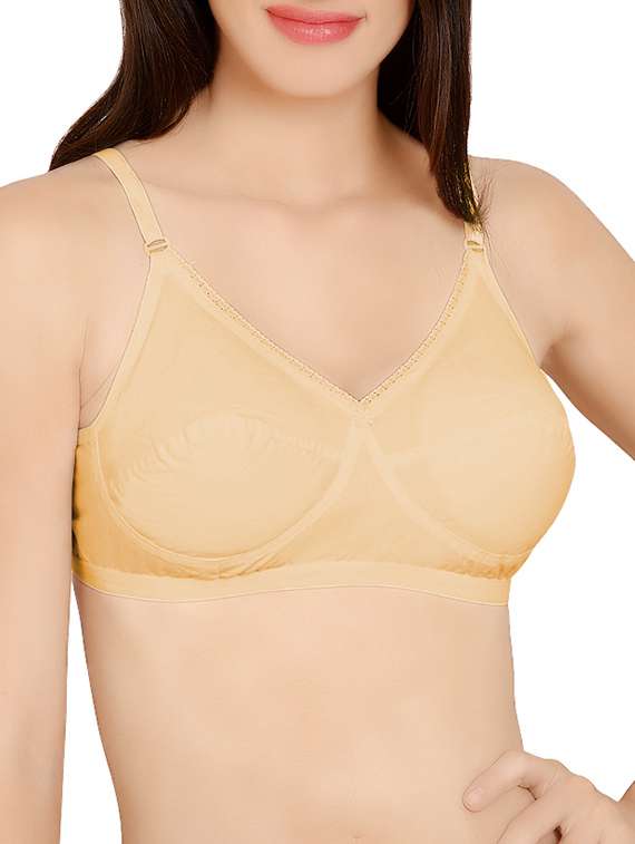 beige cotton regular bra