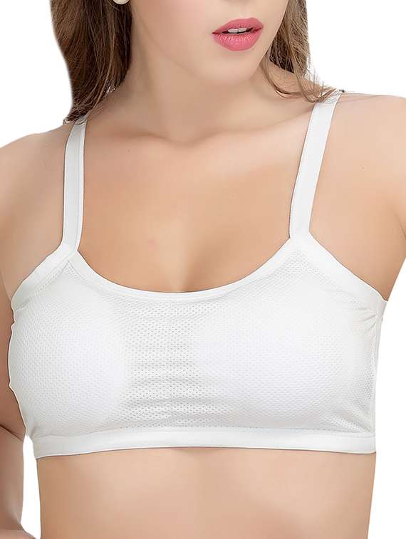 white cotton bra