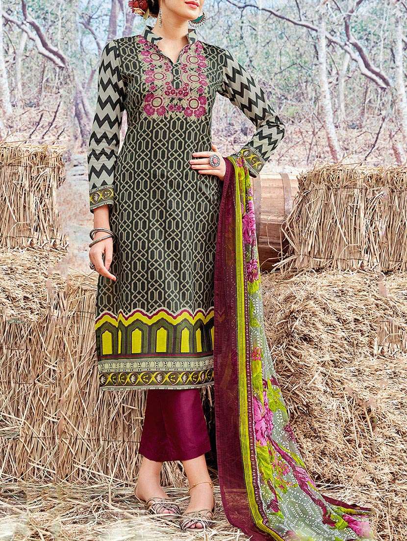 multicolored straight pant suit dress material