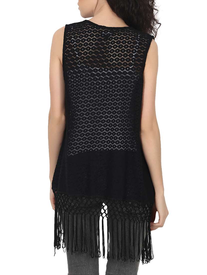 netted shrugs black
