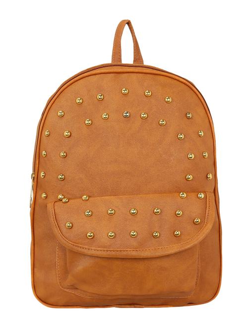 tan leatherette fashion backpack - 14082317 - Standard Image - 0