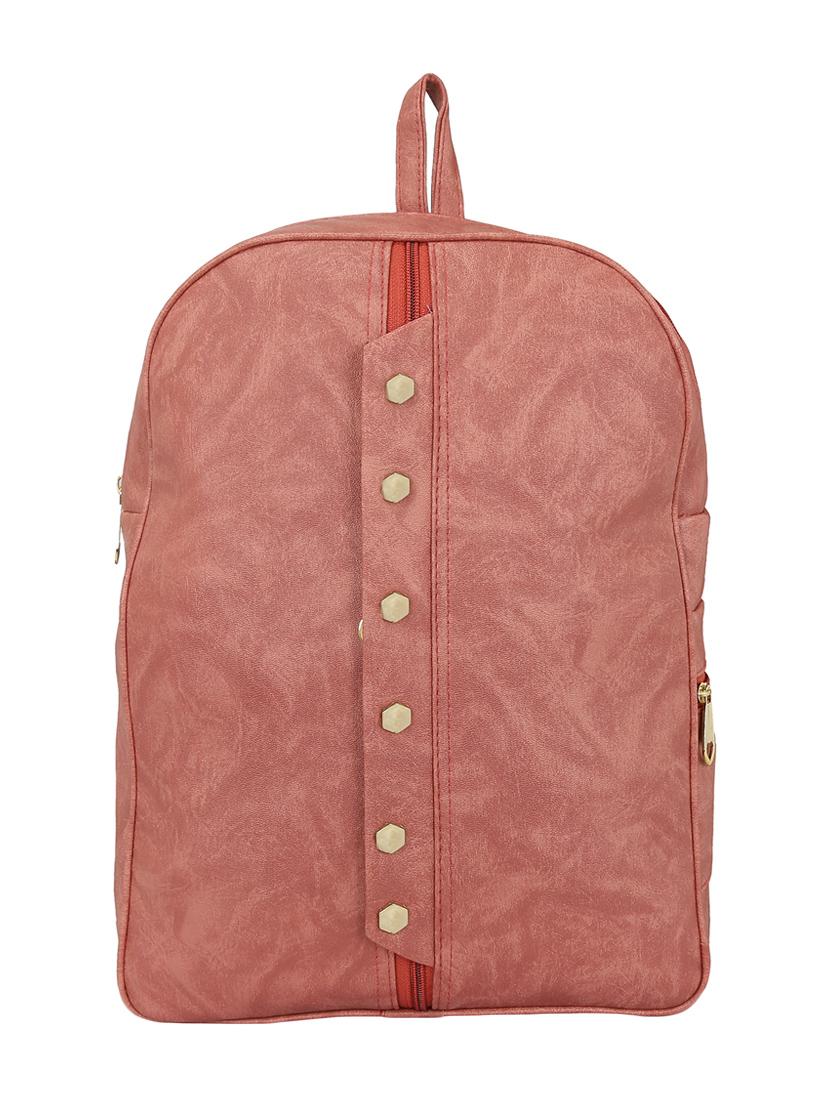 maroon leatherette fashion backpack - 14082324 - Zoom Image - 0