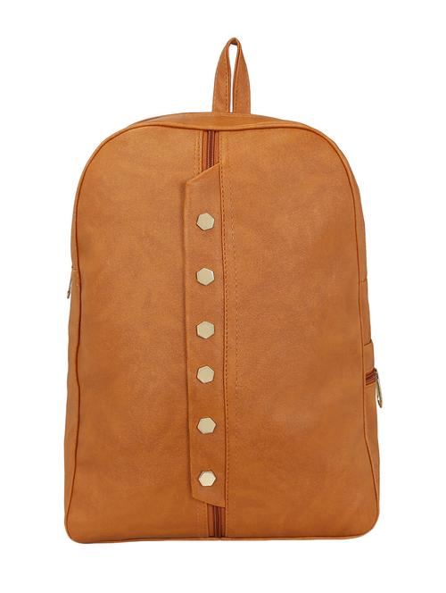 tan leatherette  fashion backpack - 14082325 -  Standard Image - 0