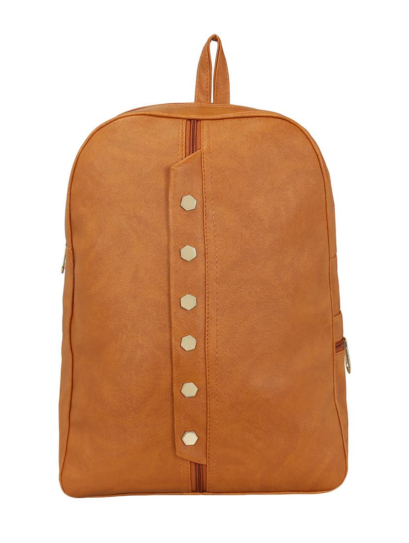 tan leatherette  fashion backpack - 14082325 -  Zoom Image - 0