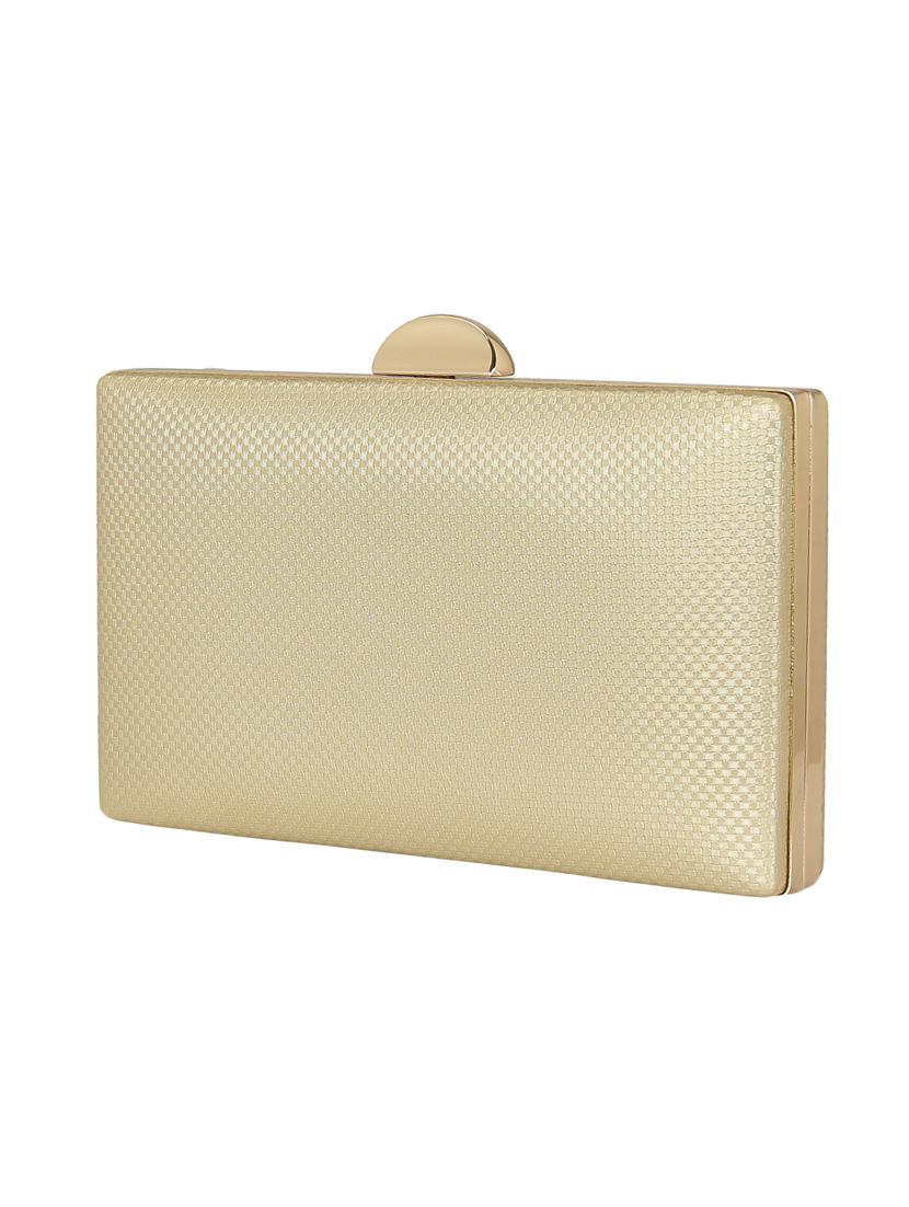 gold metal box clutch - 14082340 - Standard Image - 3