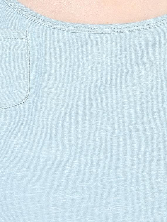 light blue cotton blend crop top - 14082602 - Standard Image - 3