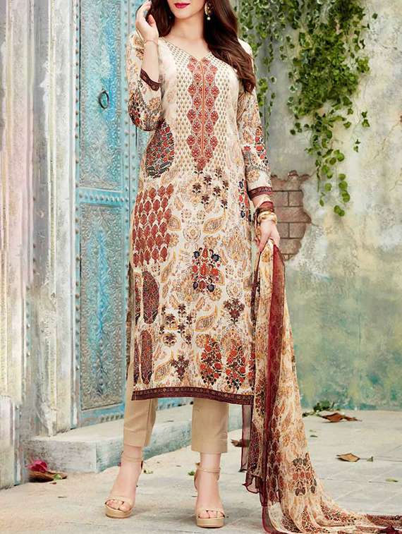 multi colored unstitched straight pant suit