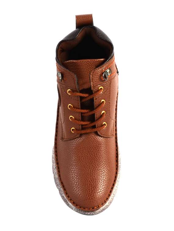 tan leatherette low ankle boot - 14086890 -  Standard Image - 3