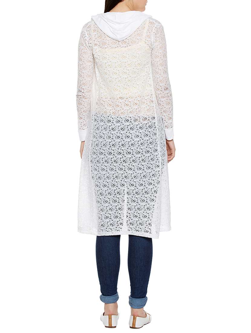 long sleeved laced hooded shrug  - 14088403 -  Standard Image - 3