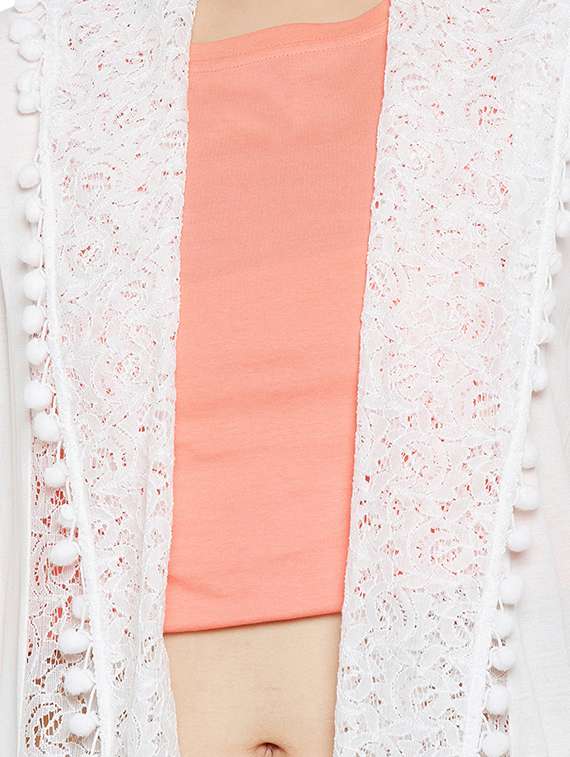 pom pom detail asymmetric shrug  - 14088406 -  Standard Image - 3