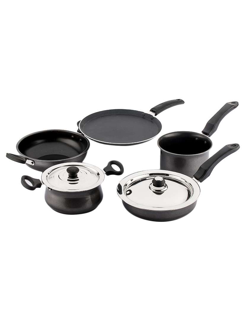 mahavir 7 pieces non stick induction cookware set