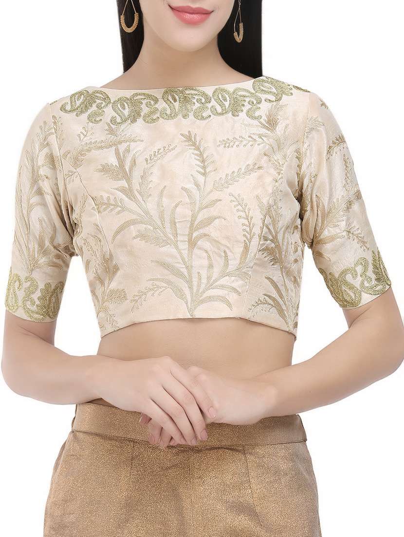 kaanchie nanggia beige embroidered stitched blouse