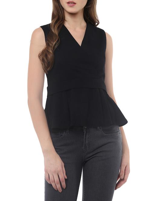 v neck peplum top - 14094366 - Standard Image - 0