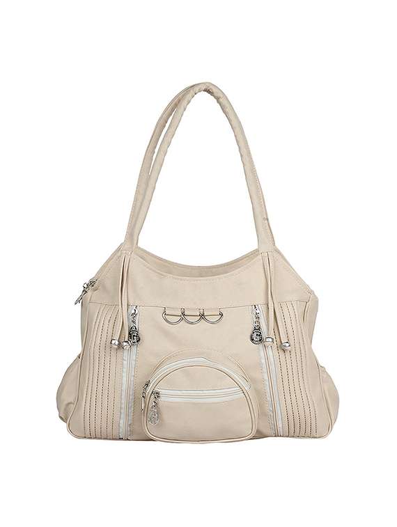 cream leatherette  regular handbag - 14094975 -  Zoom Image - 0