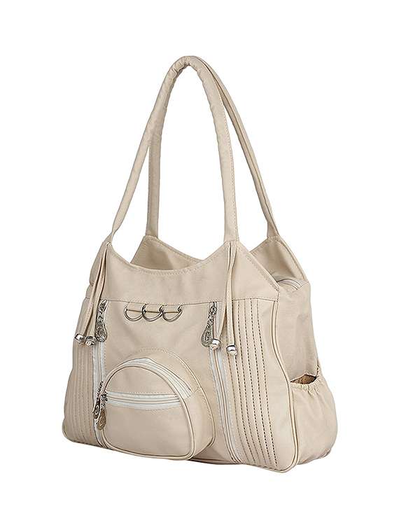 cream leatherette  regular handbag - 14094975 -  Standard Image - 3