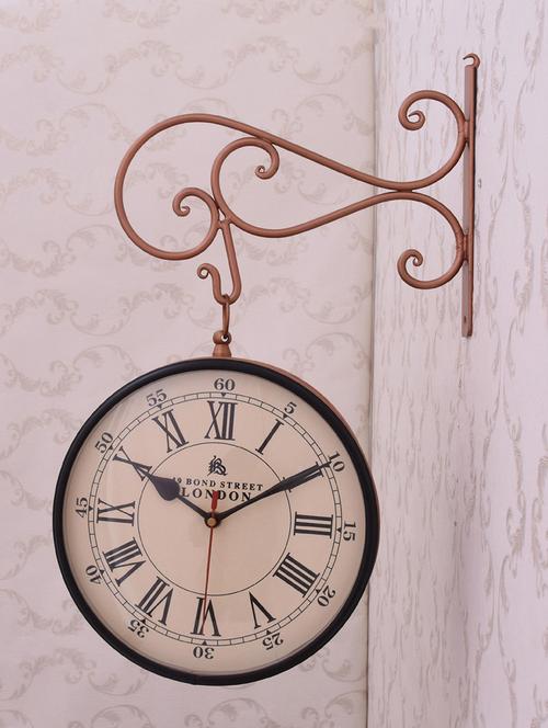 vintage two sides station metal wall clock by home sparkle - 14096981 -  Standard Image - 0