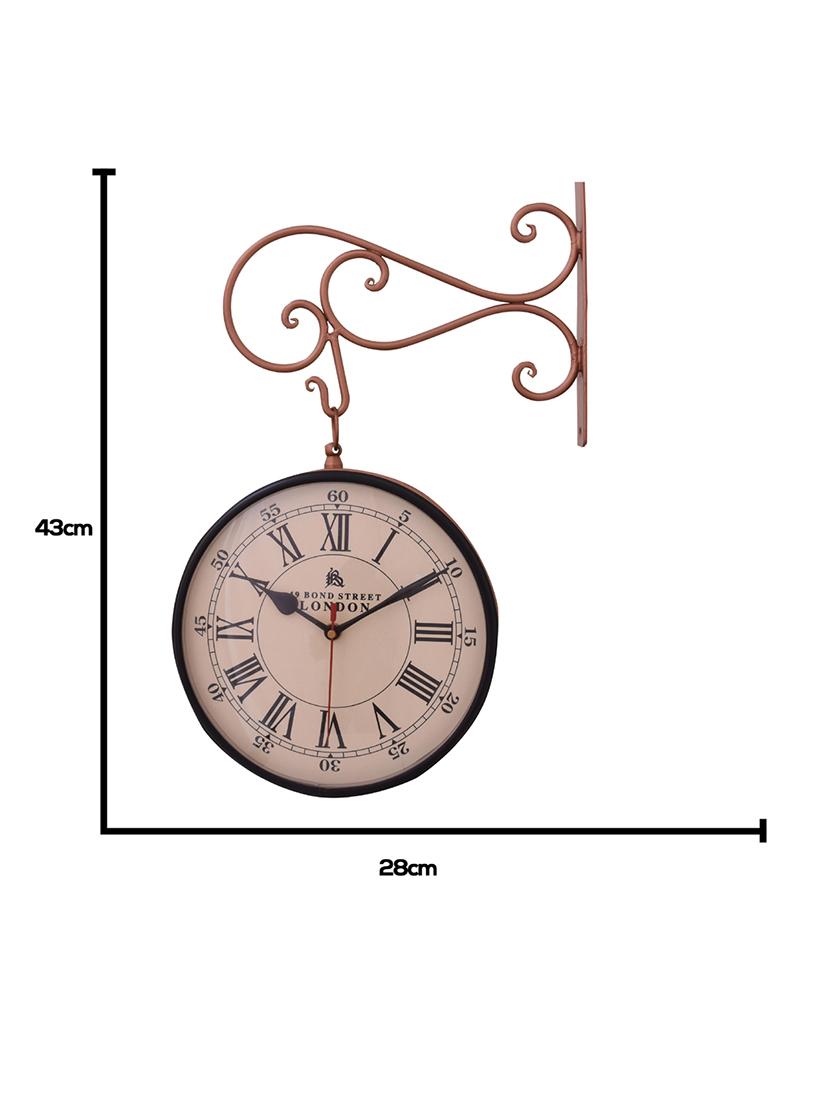 vintage two sides station metal wall clock by home sparkle - 14096981 - Standard Image - 3