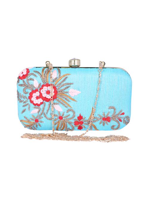 blue metal clutch - 14098056 -  Standard Image - 0
