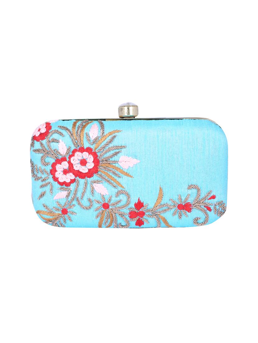blue metal clutch - 14098056 - Standard Image - 3