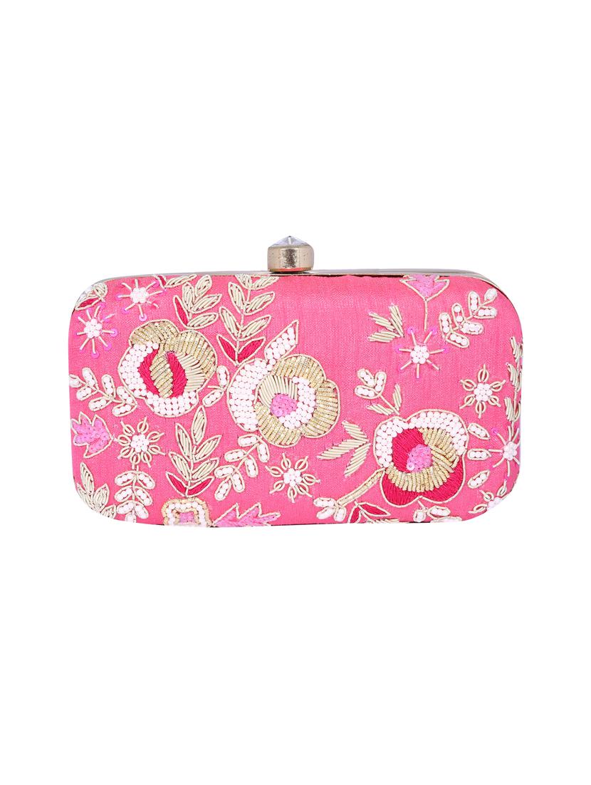 pink metal clutch - 14098059 - Standard Image - 3
